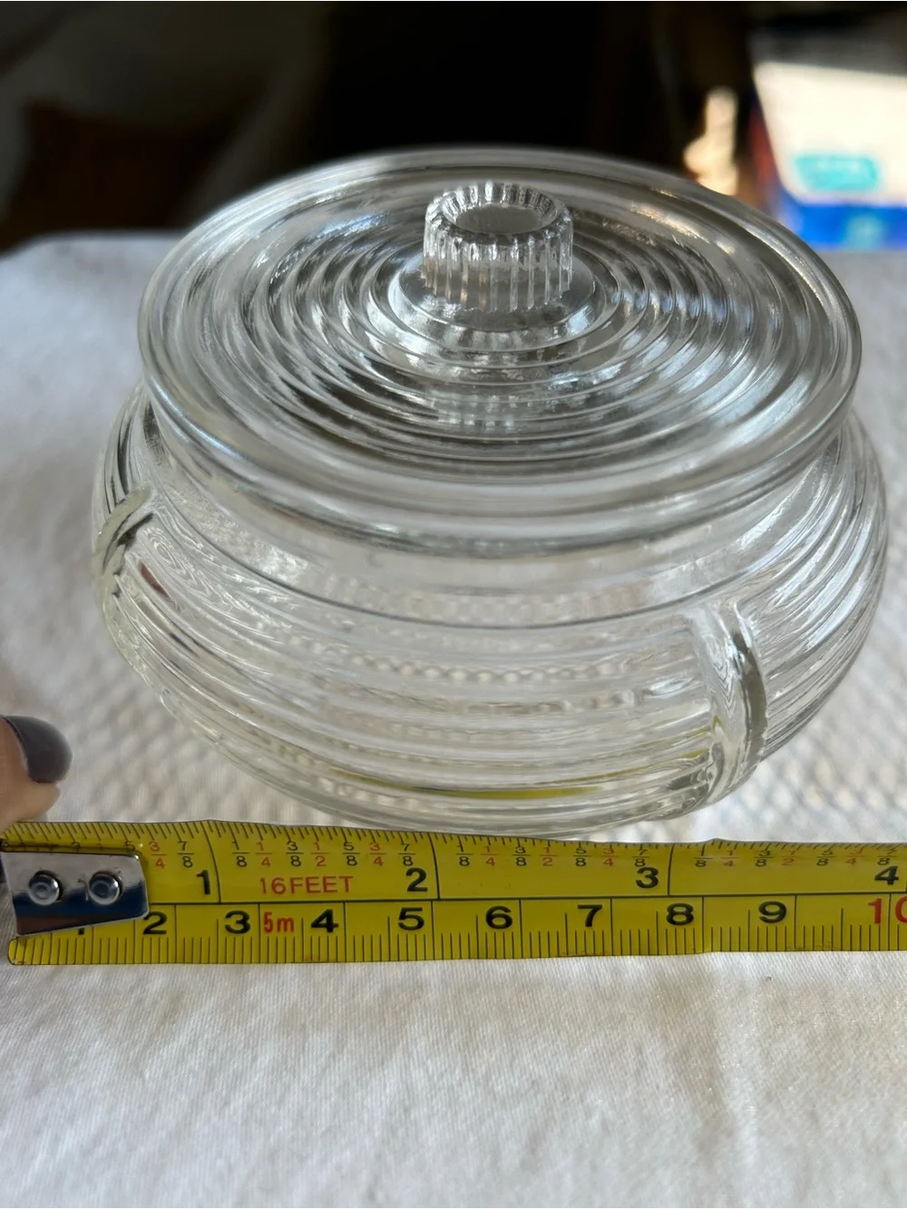 Vintage Art Deco Glass Powder Jar